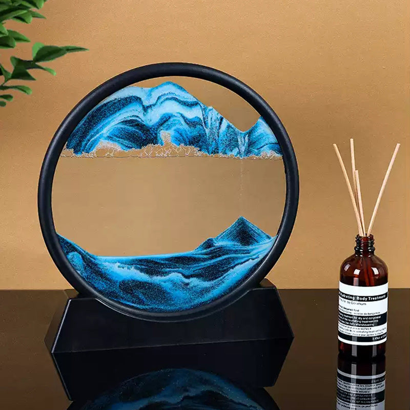 Sandscapes in Motion Round Glass 3D Deep Sea Sand Art