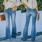 Vintage Button Fly High Waist Flare Leg Jeans