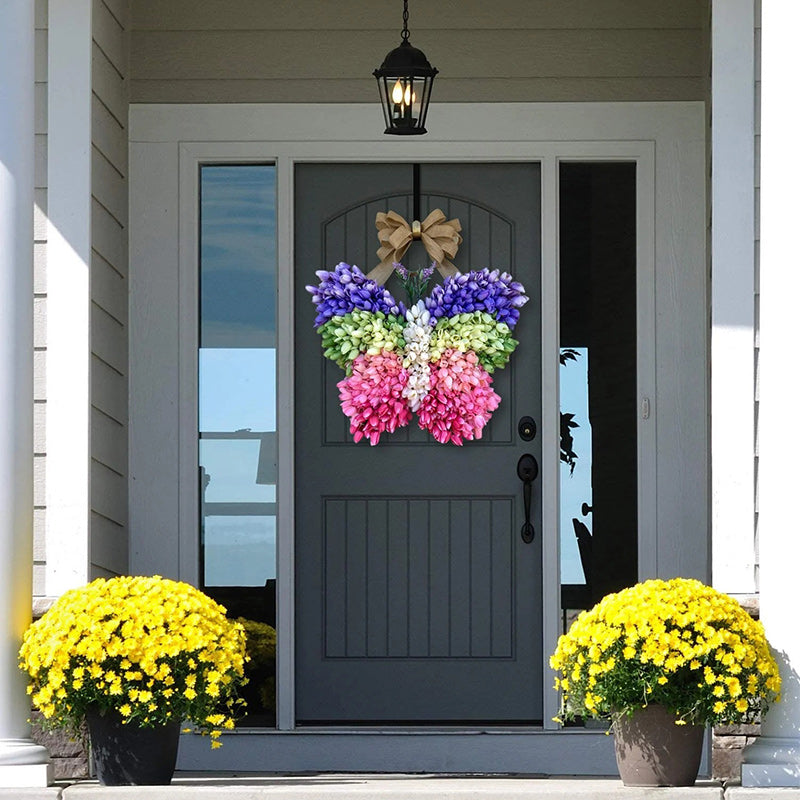Tulip Butterfly Shaped Wreath for Front Door Decor
