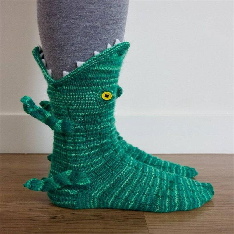 Knitted Crocodile Socks