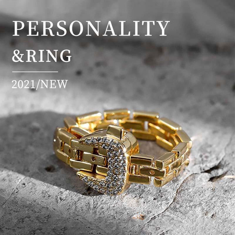 Sterling Silver Strap Buckle Ring