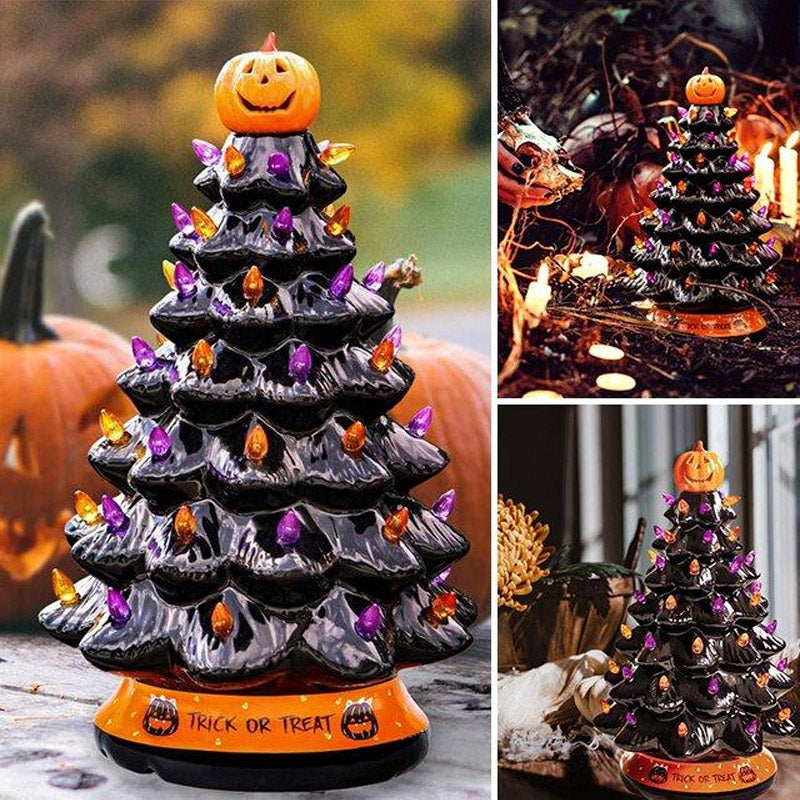 Halloween Colored lights Christmas Tree-Handcrafted and Hand Painted