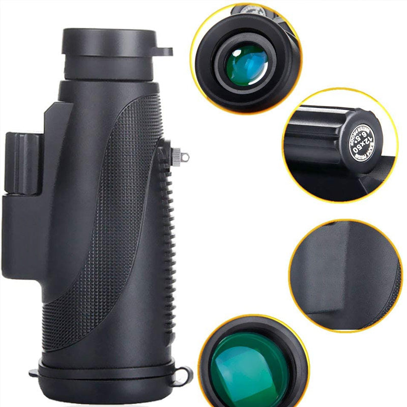 40×60 HD Monocular with Smartphone Holder
