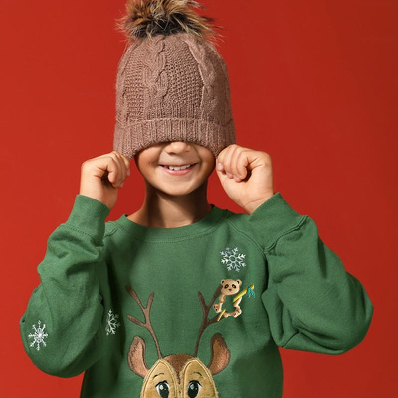 Cute Pet Series Woodcut Sweater Brooch-Little Panda