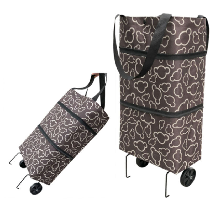 Folding Shopping Bag Collapsible Trolley Bags with Wheels