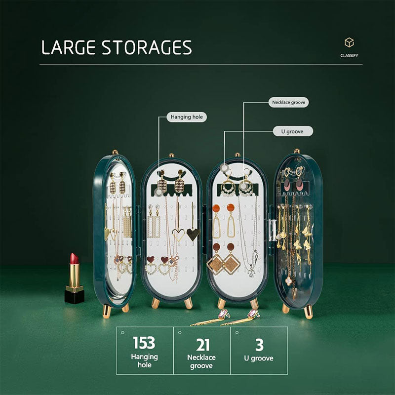 Necklace Jewelry Organizer with Folding Screen Design