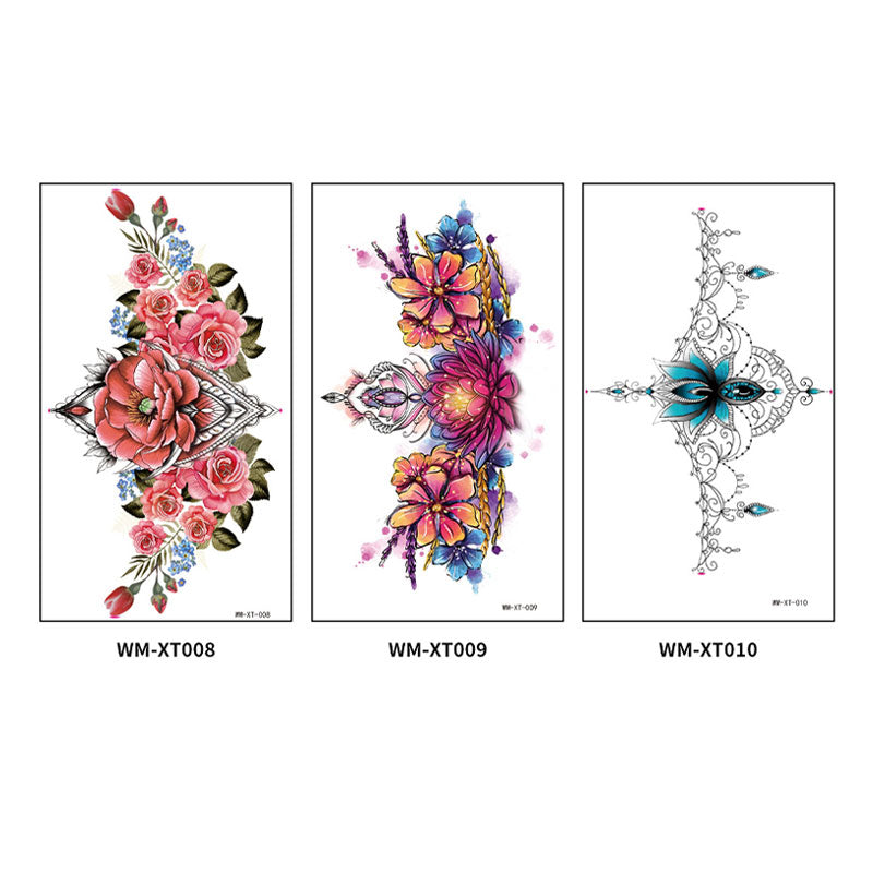 Color Wreath Clavicle Chest Flower Arm Tattoo Sticker