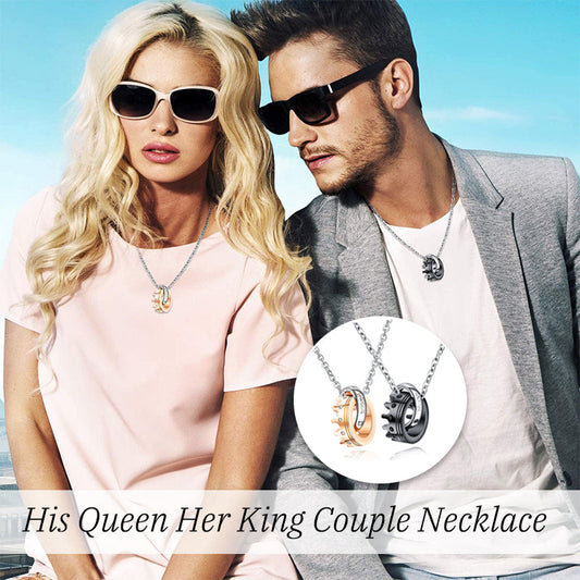 His Queen Her King Couple Necklace