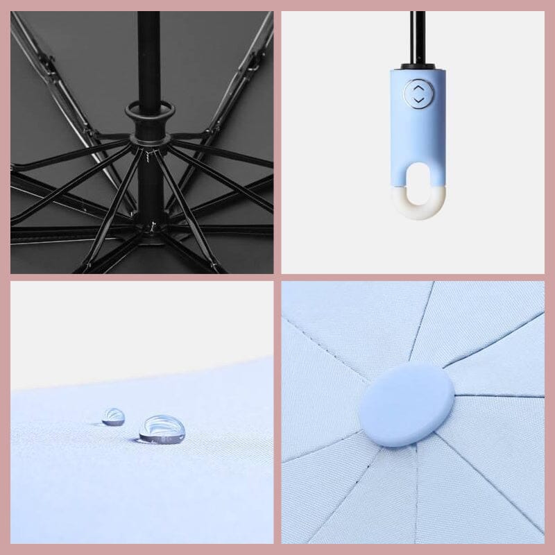 Dreifach selbstöffnender und zurückziehbarer Regenschirm mit Schnalle/Self-opening retractable buckle umbrella