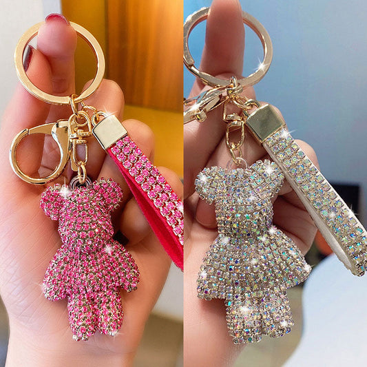 Diamond Violent Bear Key Pendant