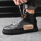 Men Letter Patch Lace-up Front Boots