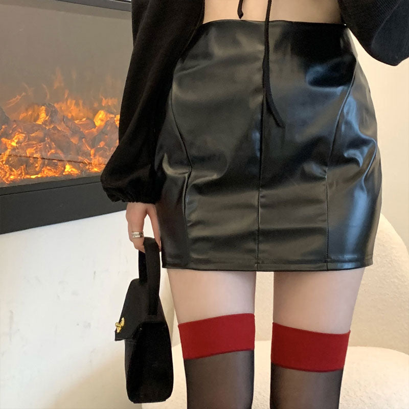 Red Edge Black Silk Ultra-Thin Over-The-Knee Socks