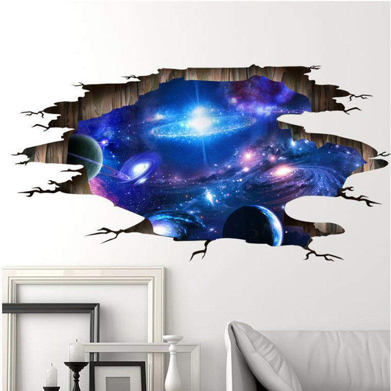 Creative 3D Blue Cosmic Galaxy Wall Sticker