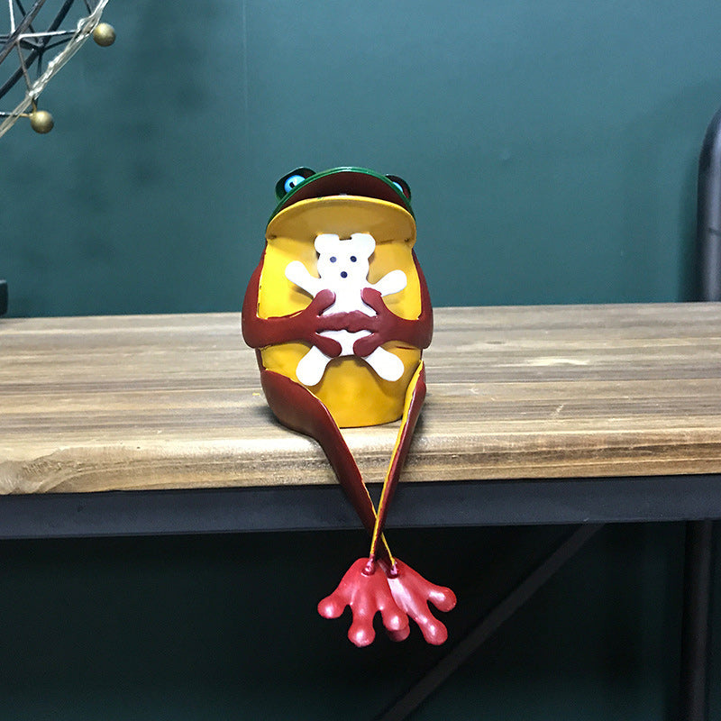 Metal Frog Art Sculpture Decor