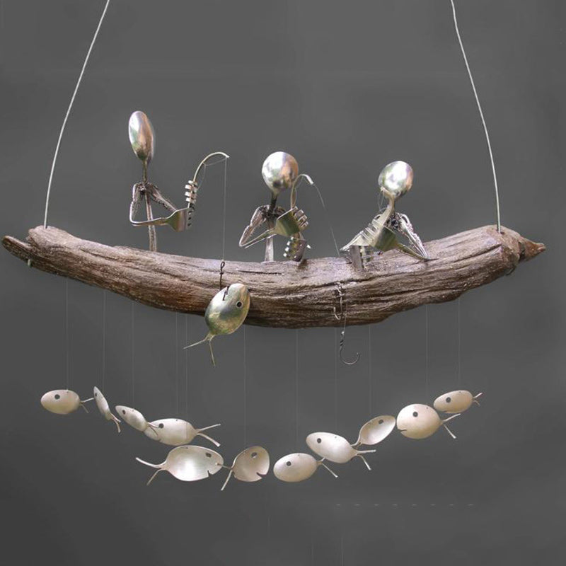 Fishing Man Spoon Wind