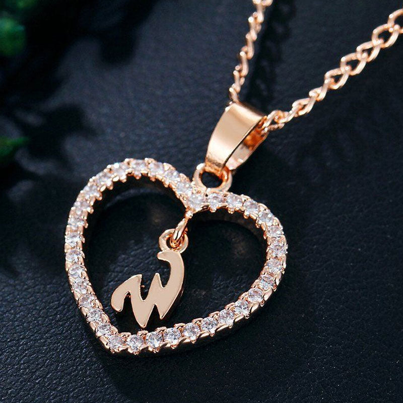 Heart A-Z Initial Letter Necklace