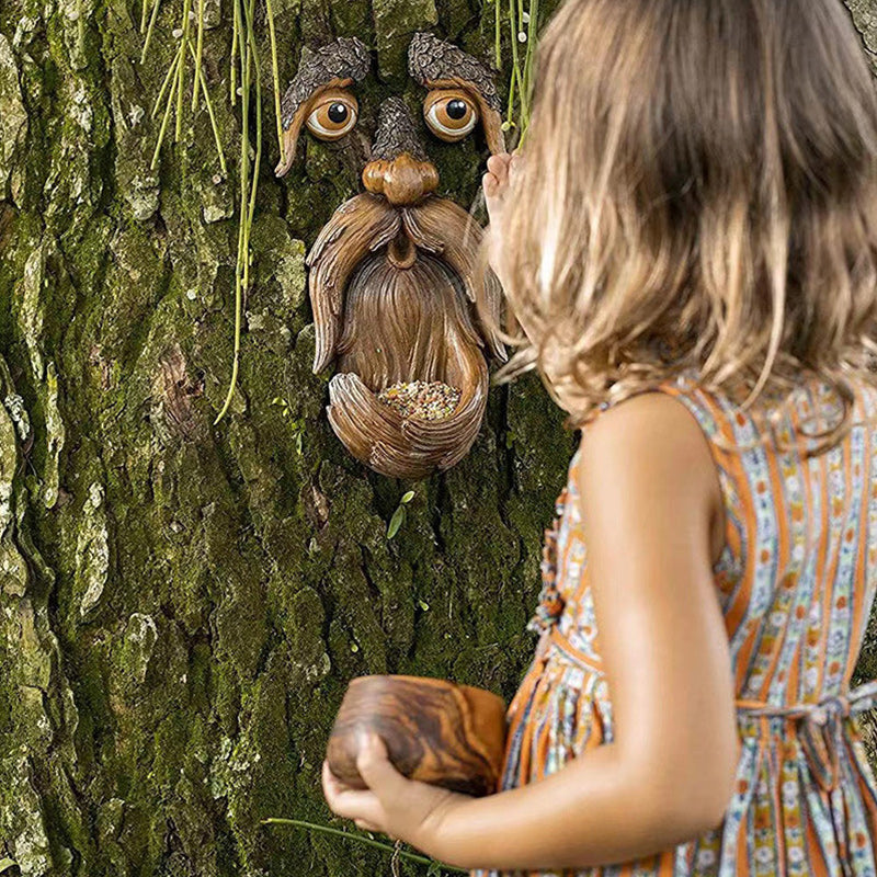 Tree Faces Bird Feeders Garden Decoration