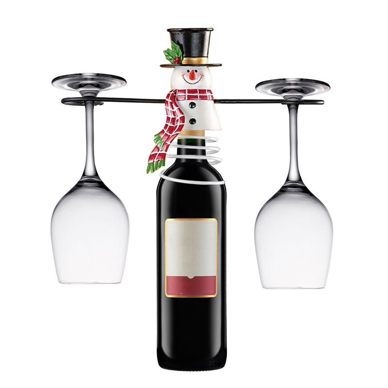 Christmas Wine Bottle Glass Shelf