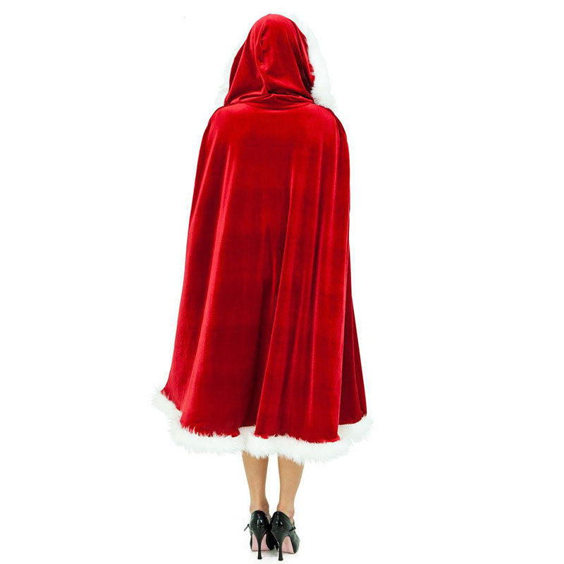 Christmas Costume Adult Women Hooded Cloak