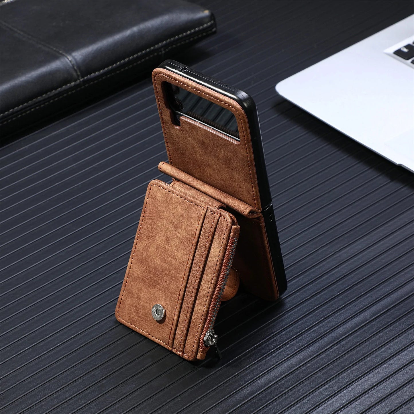 Suitable For Samsung z flip3/4 Wallet Phone Case With Card Holder