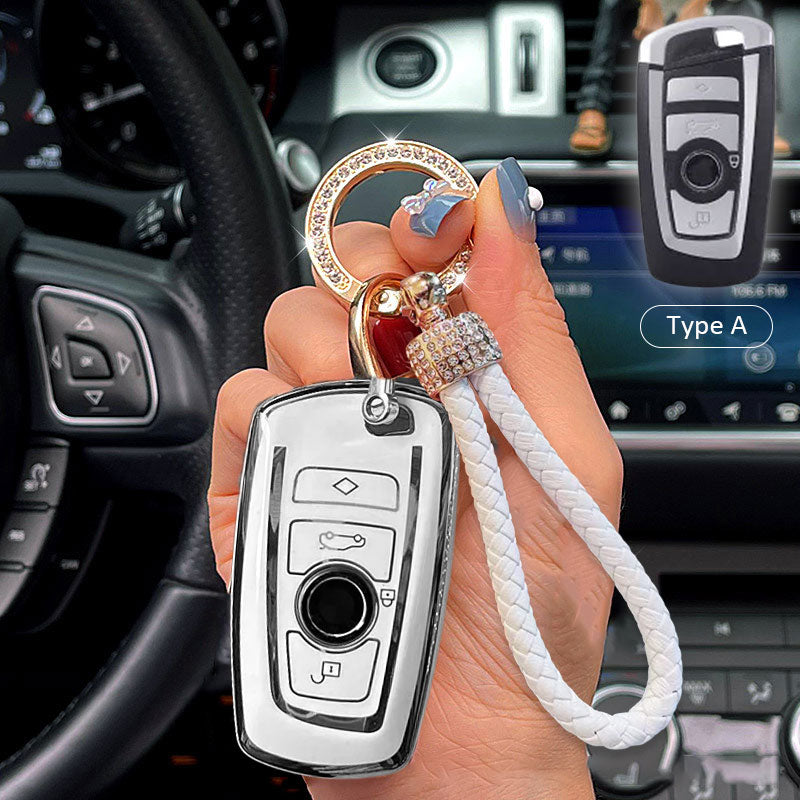BMW Car Key Case Rhinestones Keychain