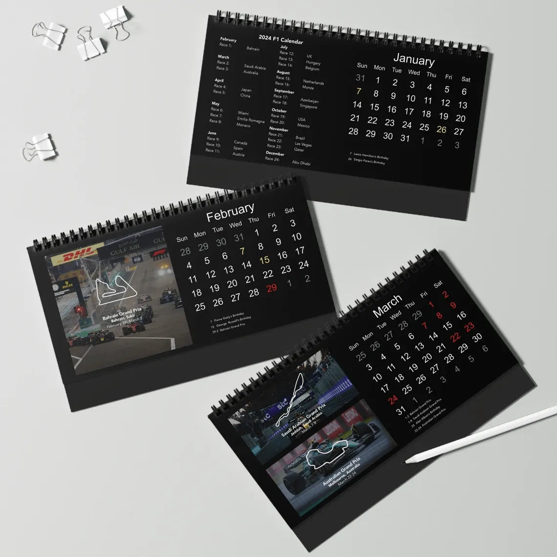 2024 Kalender/2024 F1 Desk Calendar