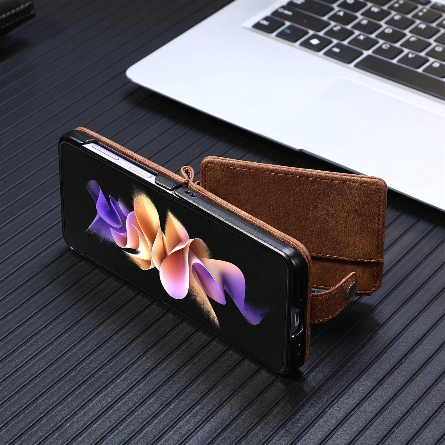 Suitable For Samsung z flip3/4 Wallet Phone Case With Card Holder