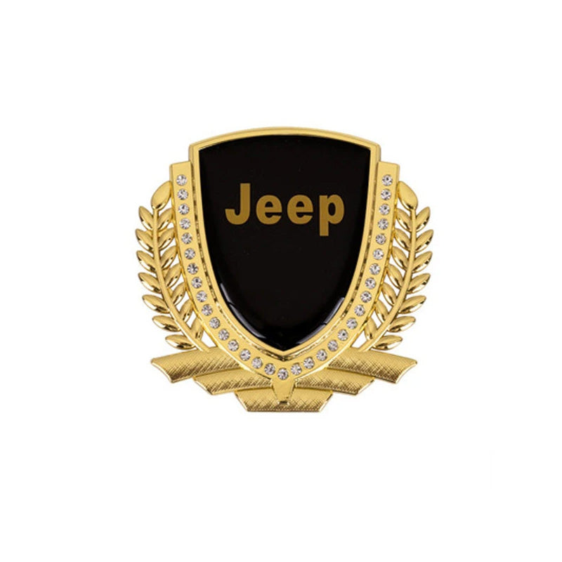 3D Wheat Ear Diamond Metal Creative Car Sticker