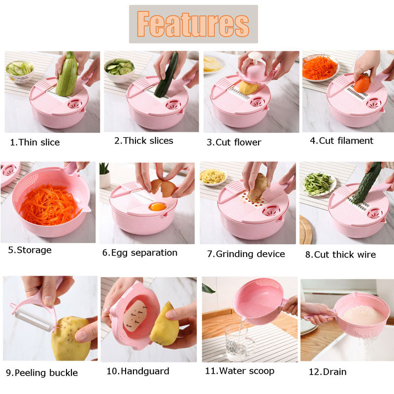 12 in 1 Vegetable Mandoline Slicer