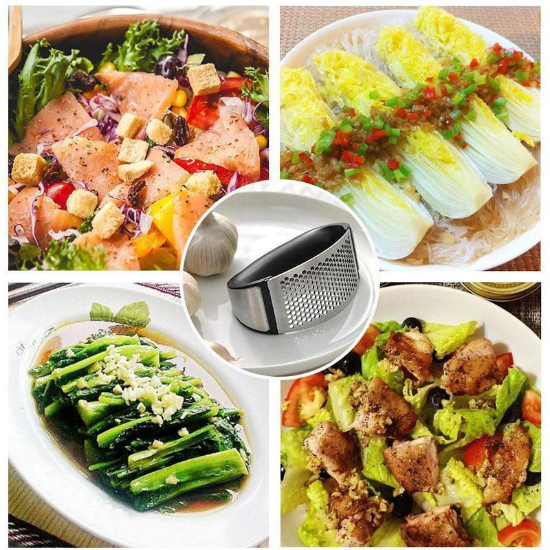 Stainless steel garlic press