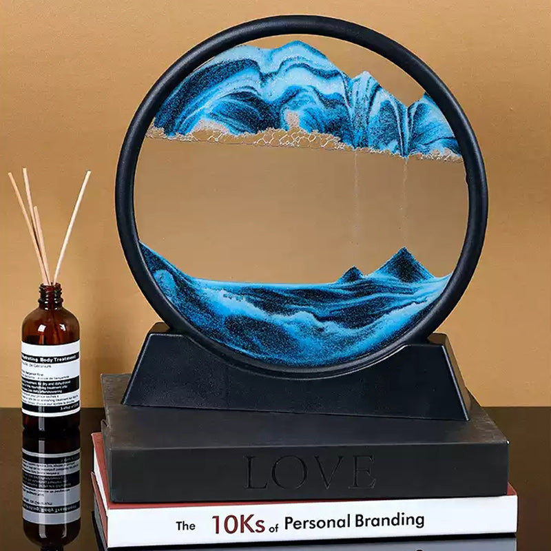 Sandscapes in Motion Round Glass 3D Deep Sea Sand Art