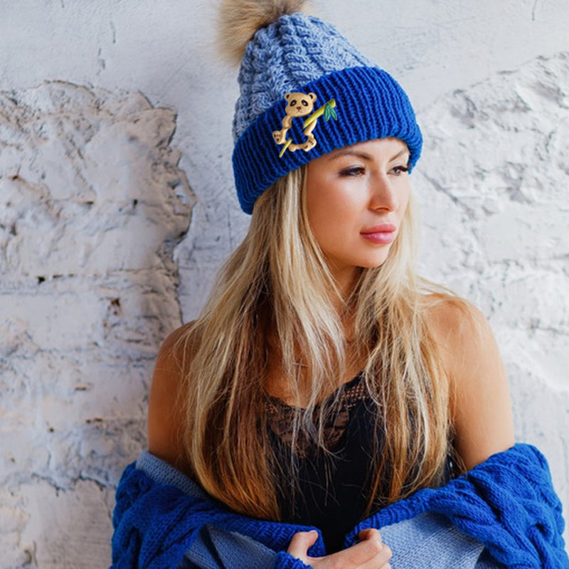 Cute Pet Series Woodcut Sweater Brooch-Little Panda