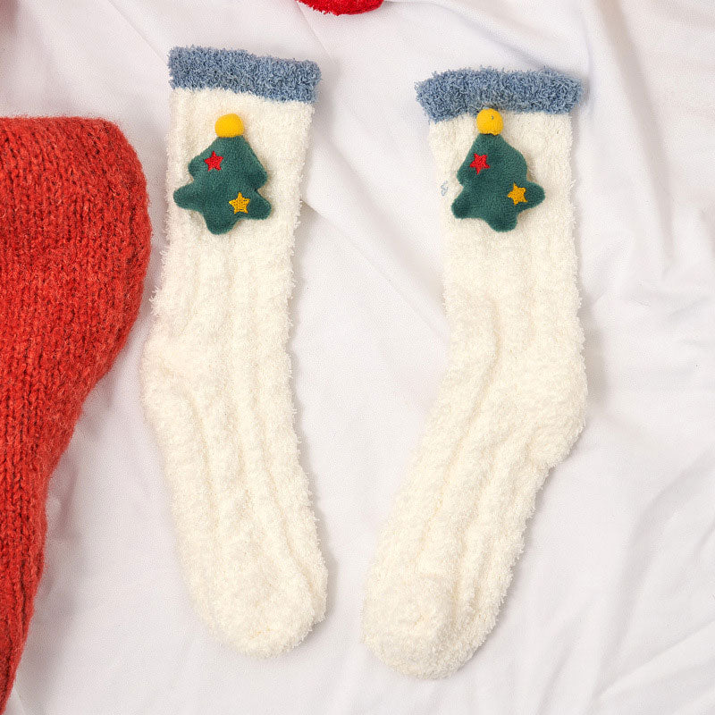 🎁🎅Cute Cartoon Coral Velvet Non-slip Christmas Socks