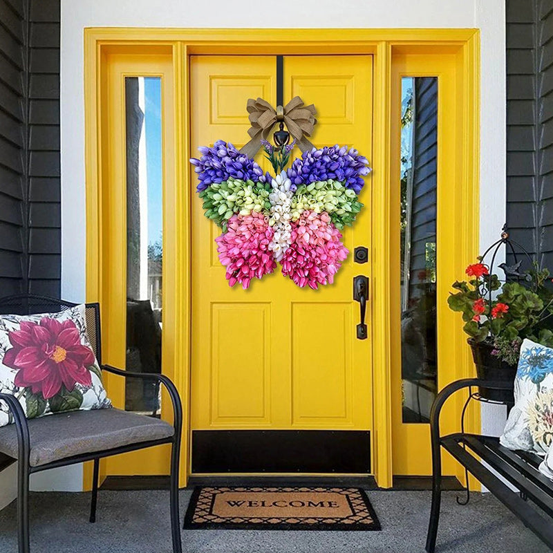 Tulip Butterfly Shaped Wreath for Front Door Decor