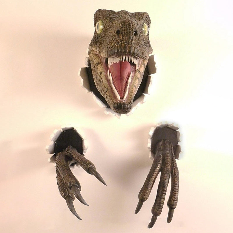 Life-like Wall Bursting Dinosaur Bust
