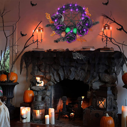 Dazzle Bright Halloween Wreath for Front Door