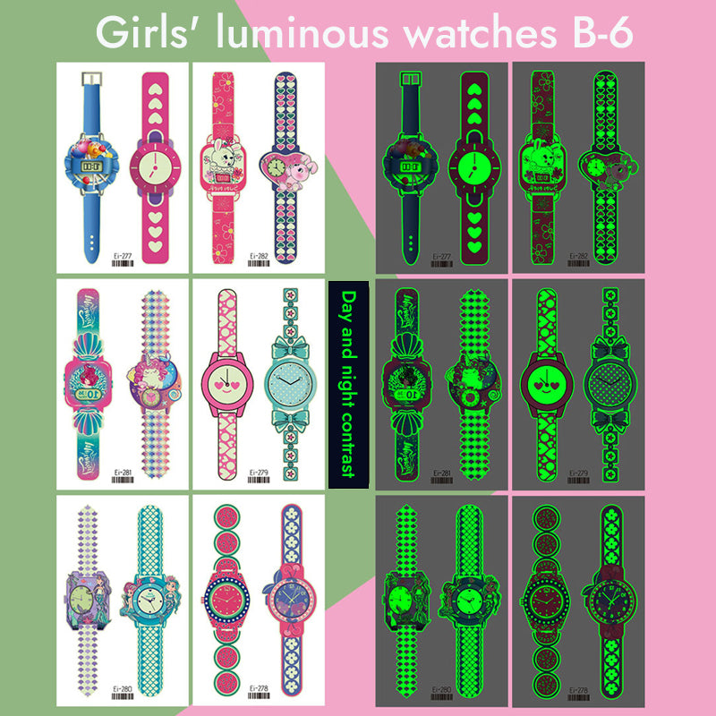 Cartoon Glowing Watch Tattoo Sticker (6 PCS)