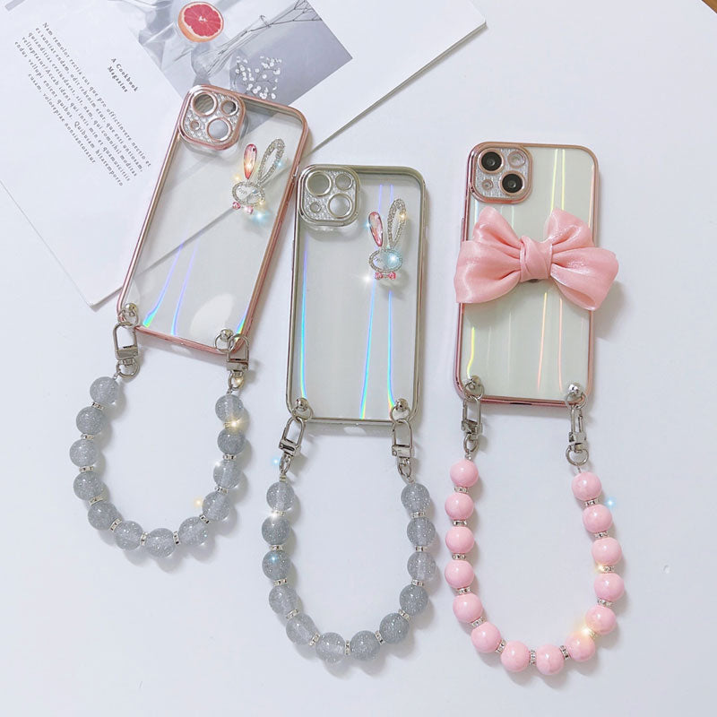 Creative Rabbit Wrist Strap Chain Phone Case