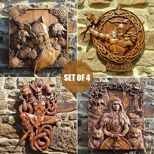 🔥Father's Day Hot Sale 70% OFF! Odin Ravens Viking Mythology Statue