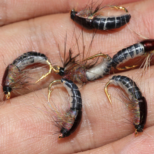 6PCS Fishing Lures Fly Deer Hair Beetle Trout Fly Fishing