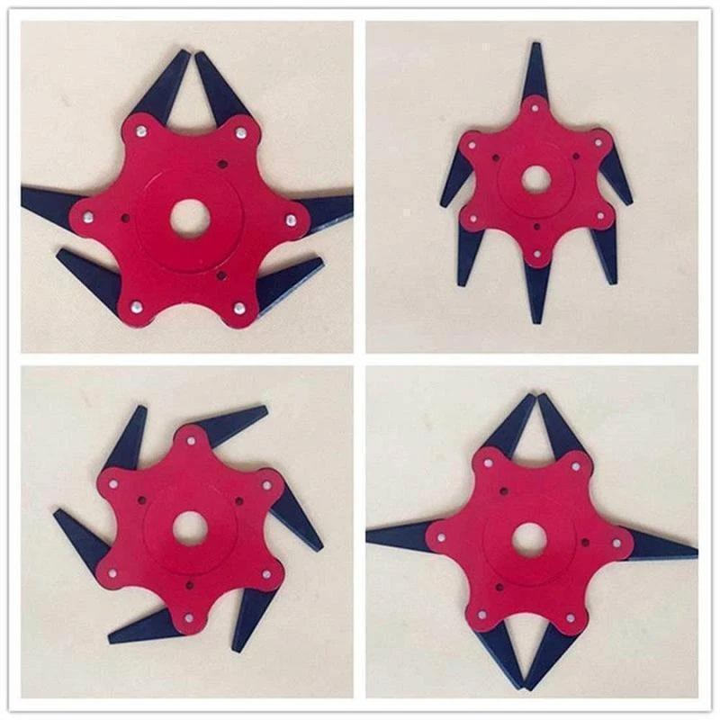 Lawn mower trimmer blade, six blade trimmer