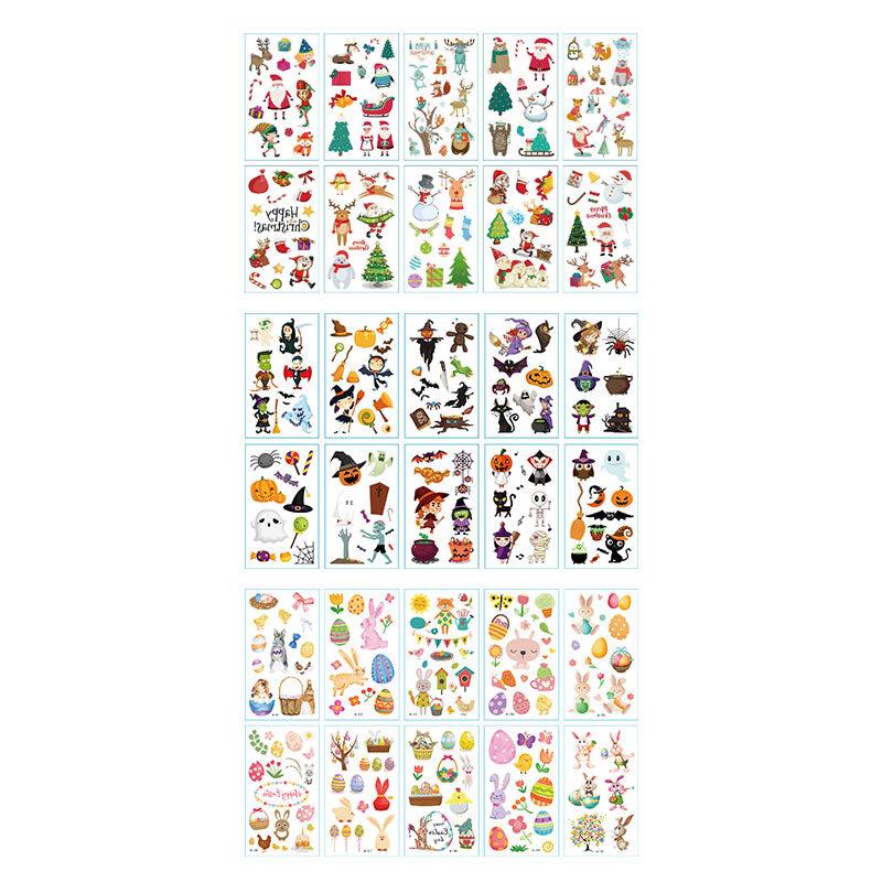 Cute Kids Cartoon Tattoo Face Fun Sticker