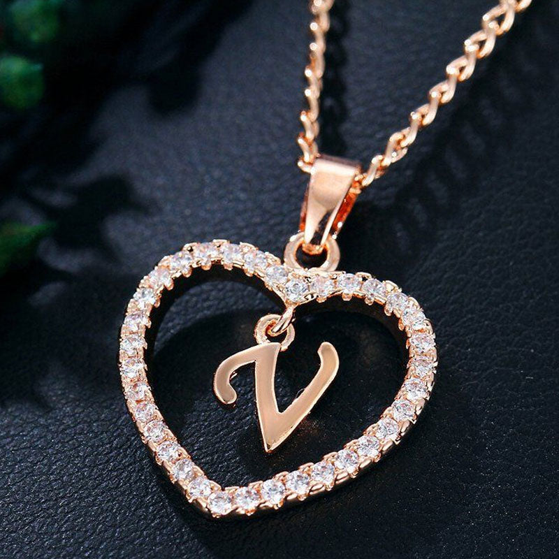 Heart A-Z Initial Letter Necklace