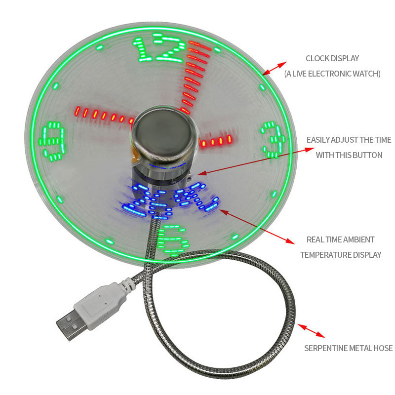 New USB Clock Fan with Real Time Clock
