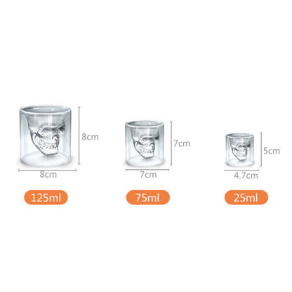 Double Walled Skull Glass Mug For Hot & Cold Drinks