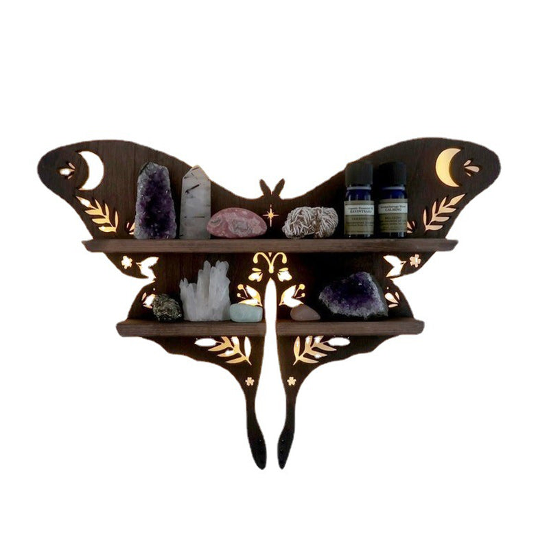 Luna Moth Lamp Crystal Shelf