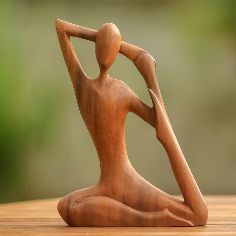 Yoga Pose Wood Carving Wood Sculpture Gifts