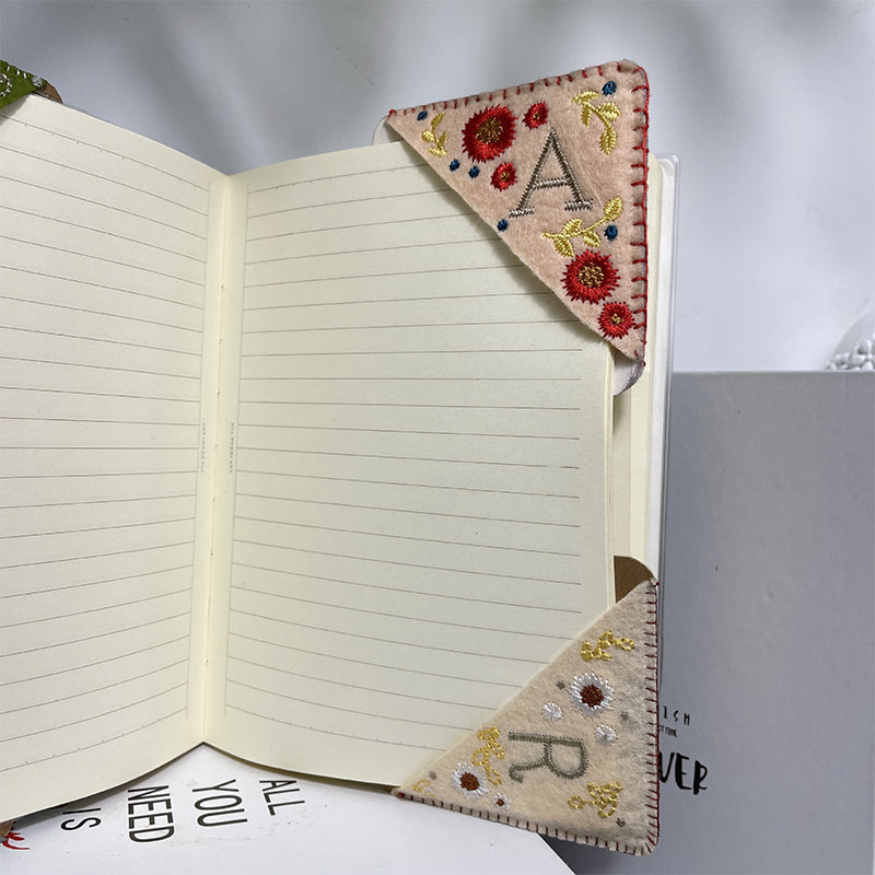 Personalized Hand Embroidered Corner Bookmark