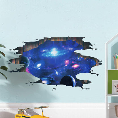 Creative 3D Blue Cosmic Galaxy Wall Sticker