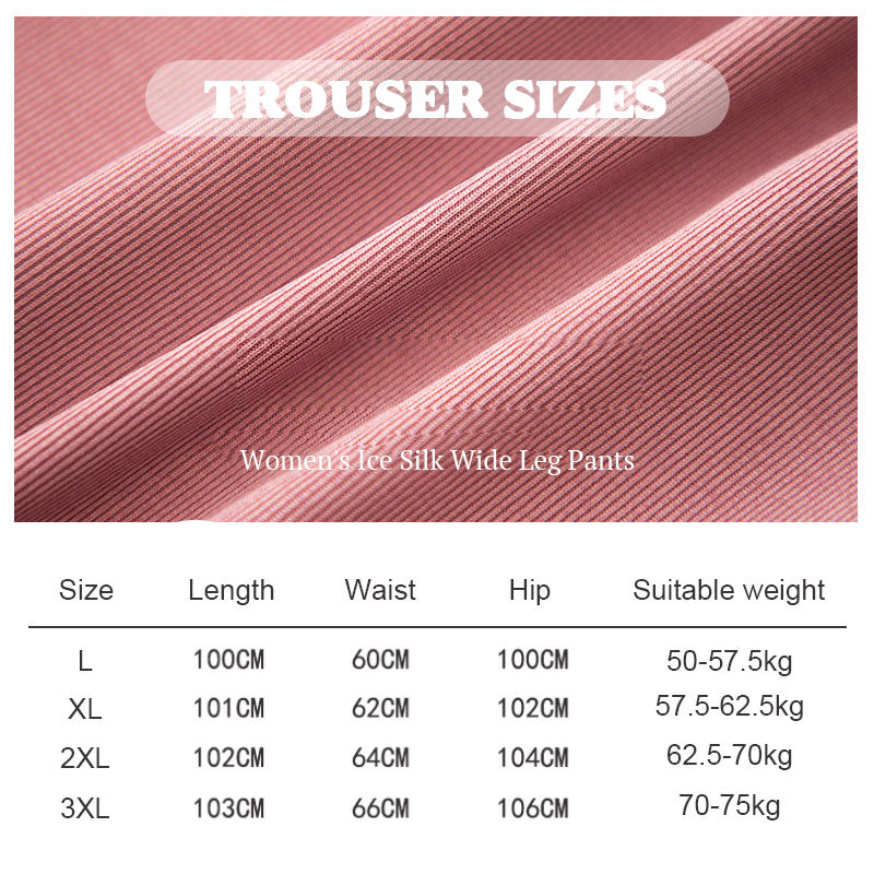 Women's Ice Silk Wide Leg Pants